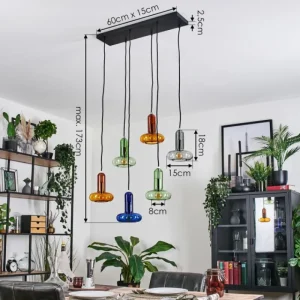 hofstein Salavisa Suspension Noir, 6 lumières* Lampes Modernes
