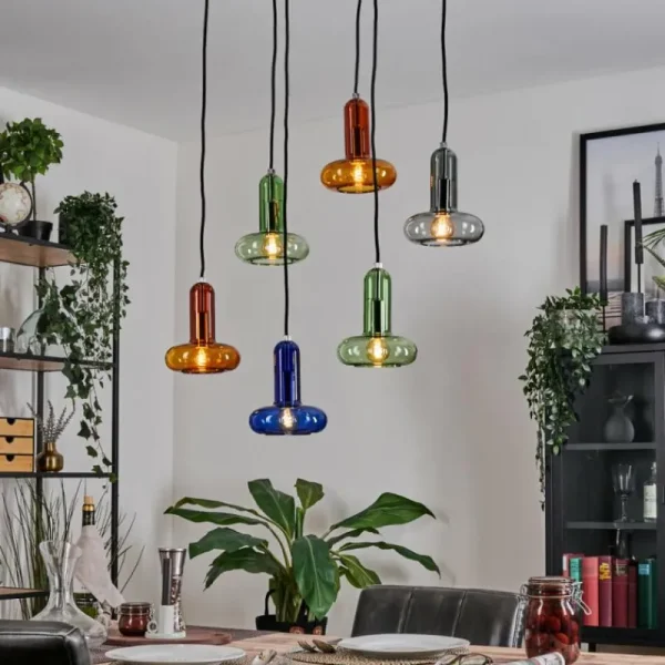 hofstein Salavisa Suspension Noir, 6 lumières* Lampes Modernes
