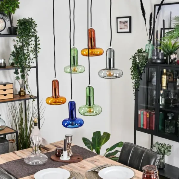 hofstein Salavisa Suspension Noir, 6 lumières* Lampes Modernes