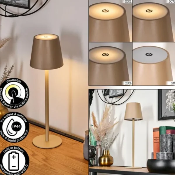 hofstein Salgadinho Lampe à poser LED Beige, 1 lumière* Lampes Modernes