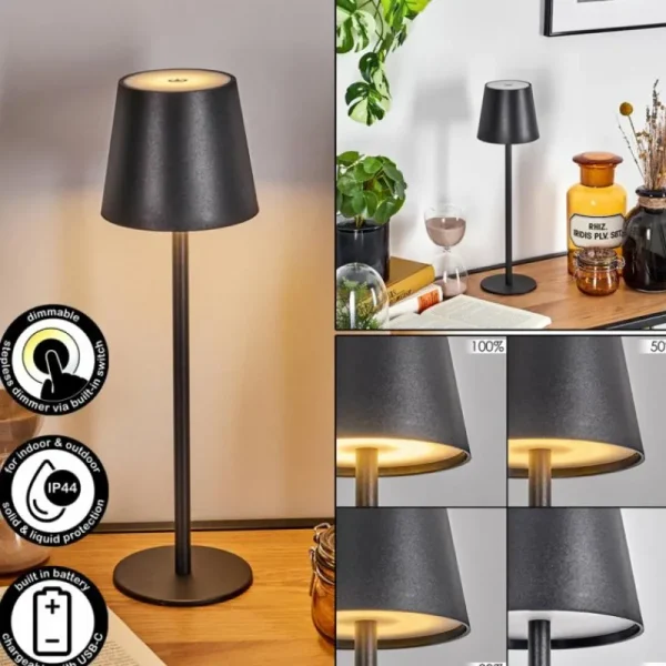 hofstein Salgadinho Lampe à poser LED Noir, 1 lumière* Lampes Modernes
