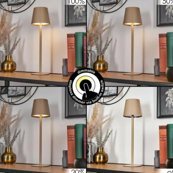 hofstein Salgadinho Lampe à poser LED Beige, 1 lumière* Lampes Modernes