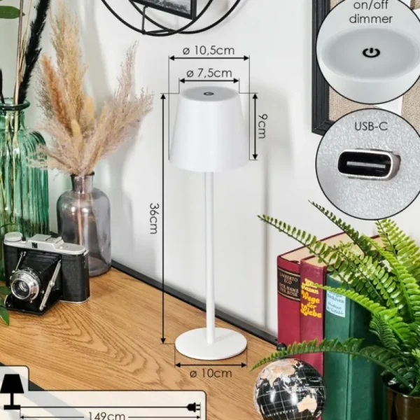 hofstein Salgadinho Lampe à poser LED Blanc, 1 lumière* Lampes Modernes
