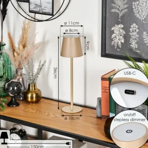 hofstein Salgadinho Lampe à poser LED Beige, 1 lumière* Lampes Modernes