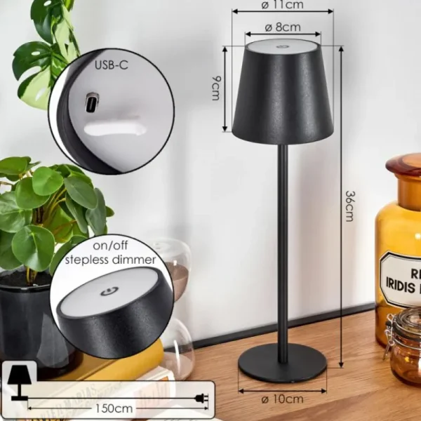 hofstein Salgadinho Lampe à poser LED Noir, 1 lumière* Lampes Modernes
