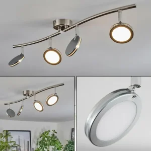 hofstein Sarnadinha Plafonnier LED Nickel mat, 4 lumières* Lampes Modernes