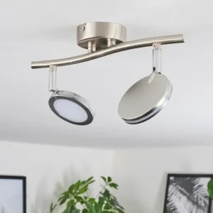 hofstein Sarnadinha Plafonnier LED Nickel mat, 2 lumières* Lampes Modernes