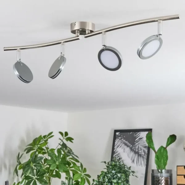 hofstein Sarnadinha Plafonnier LED Nickel mat, 4 lumières* Lampes Modernes