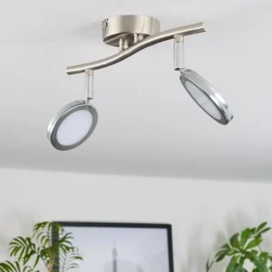 hofstein Sarnadinha Plafonnier LED Nickel mat, 2 lumières* Lampes Modernes