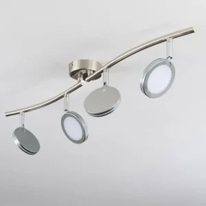 hofstein Sarnadinha Plafonnier LED Nickel mat, 4 lumières* Lampes Modernes