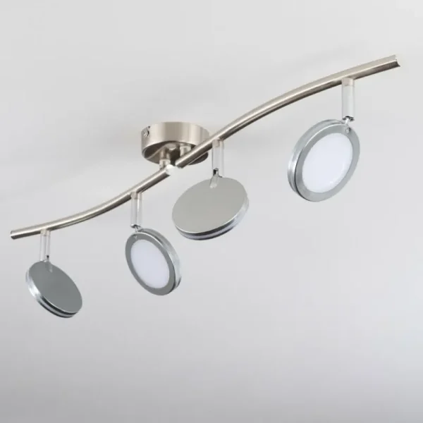 hofstein Sarnadinha Plafonnier LED Nickel mat, 4 lumières* Lampes Modernes