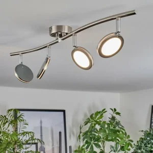 hofstein Sarnadinha Plafonnier LED Nickel mat, 4 lumières* Lampes Modernes