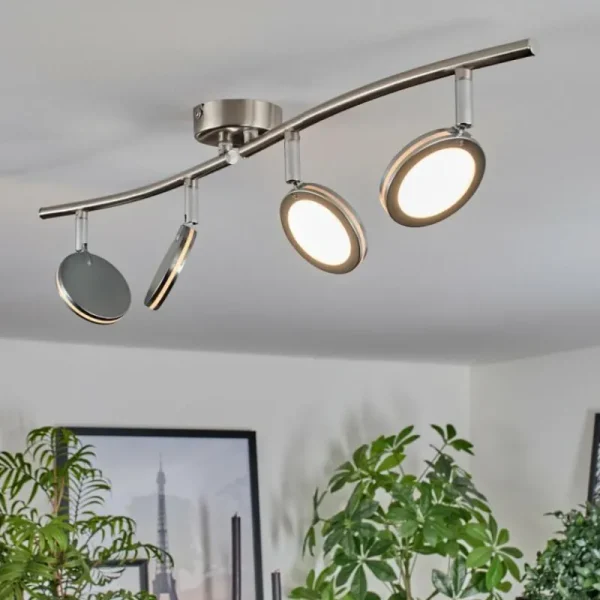 hofstein Sarnadinha Plafonnier LED Nickel mat, 4 lumières* Lampes Modernes