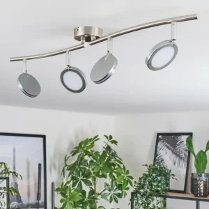 hofstein Sarnadinha Plafonnier LED Nickel mat, 4 lumières* Lampes Modernes