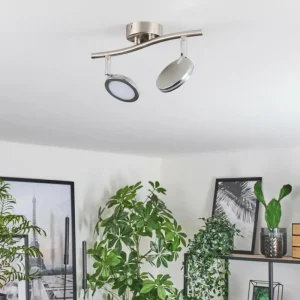 hofstein Sarnadinha Plafonnier LED Nickel mat, 2 lumières* Lampes Modernes