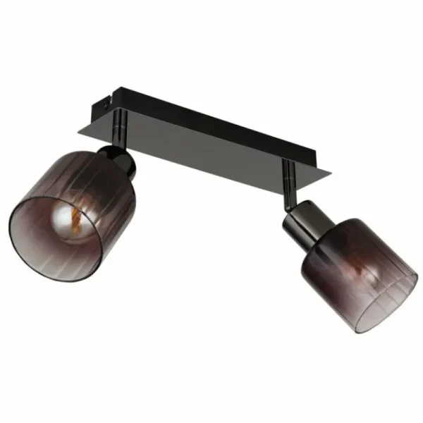 Luminaires Globo Lighting Satella Plafonnier, Spot de plafond, Applique murale, Spot mural Chrome, Noir, 2 lumières* Lampes En Verre