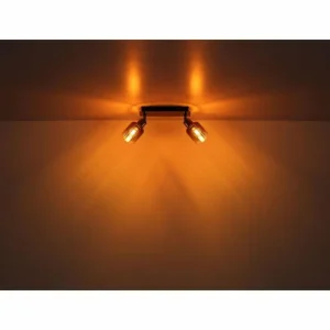 Luminaires Globo Lighting Satella Plafonnier, Spot de plafond, Applique murale, Spot mural Chrome, Noir, 2 lumières* Lampes En Verre