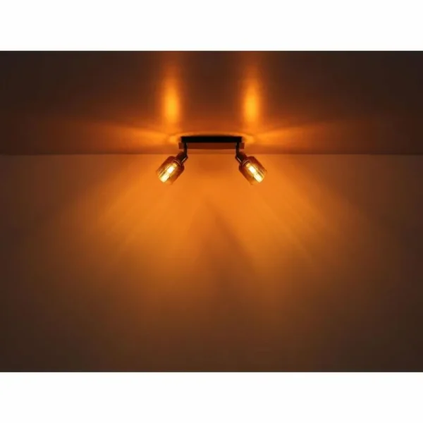 Luminaires Globo Lighting Satella Plafonnier, Spot de plafond, Applique murale, Spot mural Chrome, Noir, 2 lumières* Lampes En Verre
