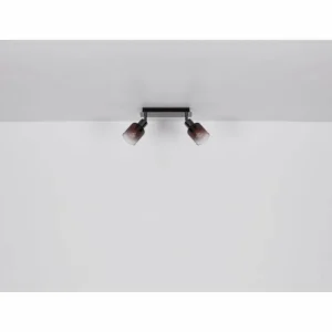 Luminaires Globo Lighting Satella Plafonnier, Spot de plafond, Applique murale, Spot mural Chrome, Noir, 2 lumières* Lampes En Verre