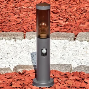 hofstein Sessa Borne lumineuse, Eclairage de chemin Anthracite, 1 lumière, Détecteur de mouvement* Lampes Modernes