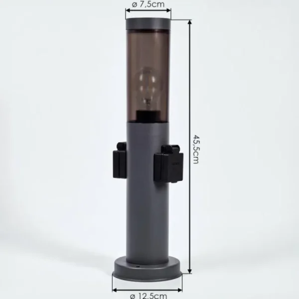 hofstein Sessa Borne lumineuse, Lampe à prise électrique, Eclairage de chemin Anthracite, 1 lumière* Lampes Modernes