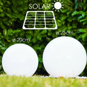 hofstein Set de boules lumineuses solaires LED Acier inoxydable, 2 lumières* Lampes Modernes