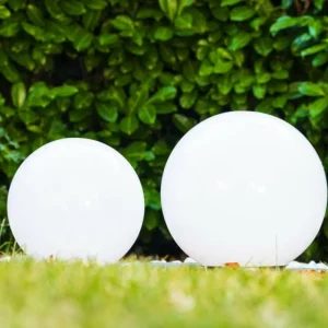 hofstein Set de boules lumineuses solaires LED Acier inoxydable, 2 lumières* Lampes Modernes