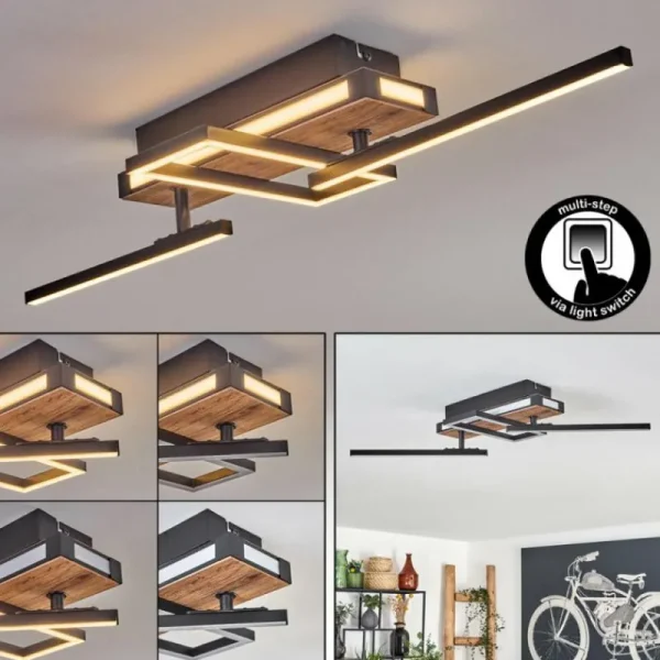 hofstein Sigersvik Plafonnier LED Écru, Noir, 1 lumière* Lampes Modernes