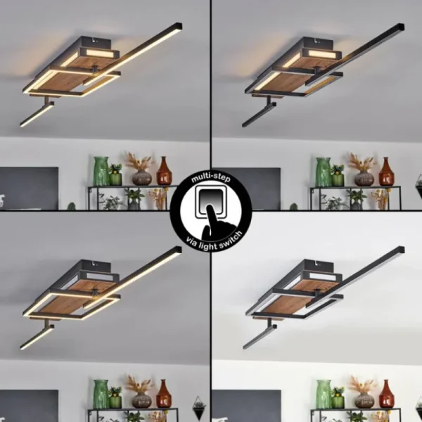 hofstein Sigersvik Plafonnier LED Écru, Noir, 1 lumière* Lampes Modernes