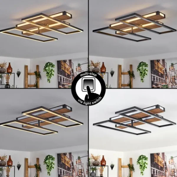 hofstein Sigersvik Plafonnier LED Écru, Noir, 1 lumière* Lampes Modernes