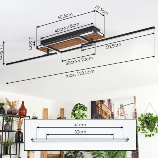 hofstein Sigersvik Plafonnier LED Écru, Noir, 1 lumière* Lampes Modernes