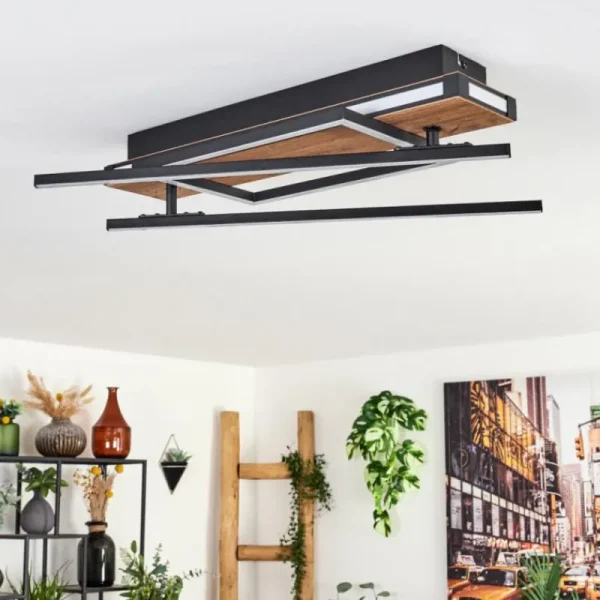 hofstein Sigersvik Plafonnier LED Écru, Noir, 1 lumière* Lampes Modernes