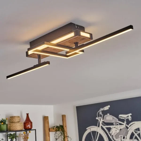 hofstein Sigersvik Plafonnier LED Écru, Noir, 1 lumière* Lampes Modernes