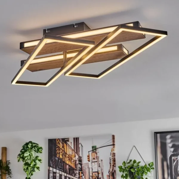 hofstein Sigersvik Plafonnier LED Écru, Noir, 1 lumière* Lampes Modernes