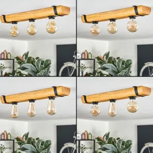 hofstein Skads Plafonnier Écru, Noir, 3 lumières* Lampes Modernes