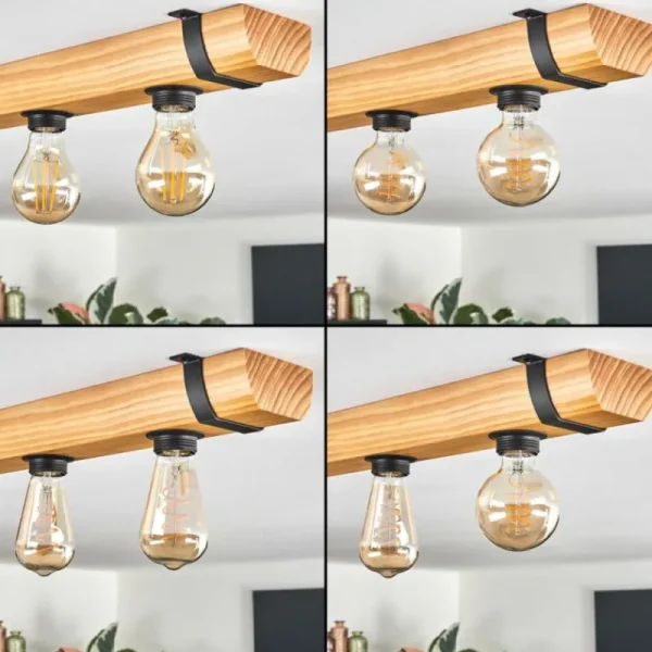 hofstein Skads Plafonnier Écru, Noir, 4 lumières* Lampes Modernes