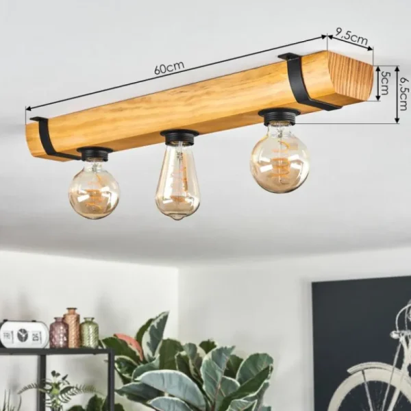 hofstein Skads Plafonnier Écru, Noir, 3 lumières* Lampes Modernes