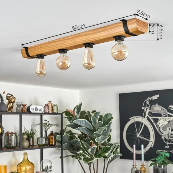 hofstein Skads Plafonnier Écru, Noir, 4 lumières* Lampes Modernes