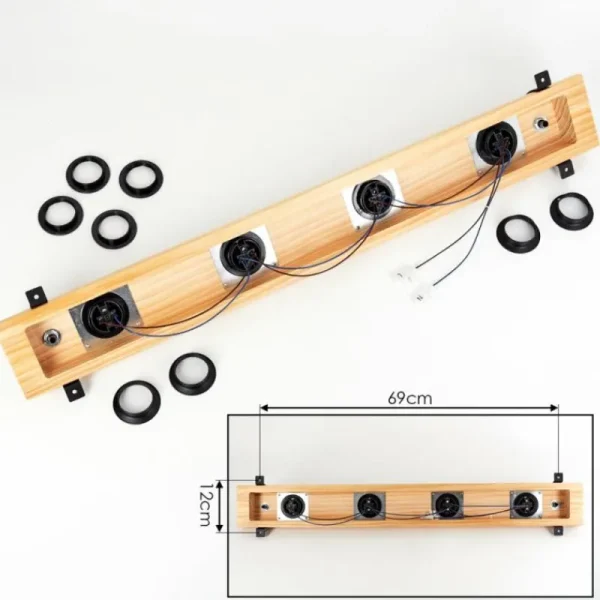 hofstein Skads Plafonnier Écru, Noir, 4 lumières* Lampes Modernes