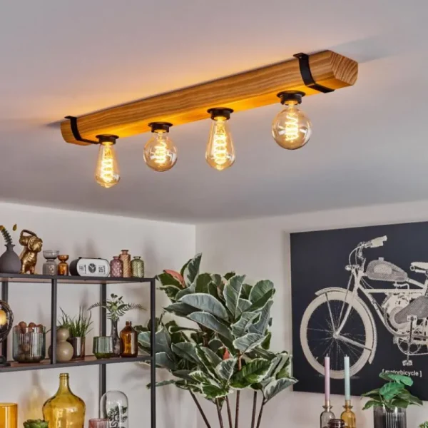 hofstein Skads Plafonnier Écru, Noir, 4 lumières* Lampes Modernes