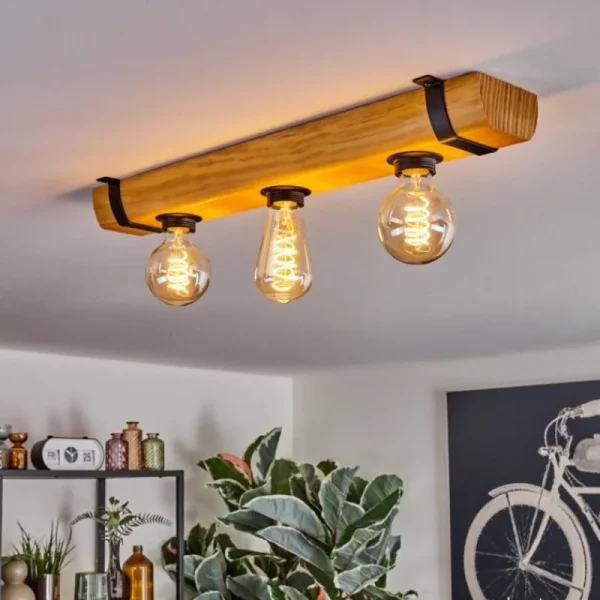 hofstein Skads Plafonnier Écru, Noir, 3 lumières* Lampes Modernes