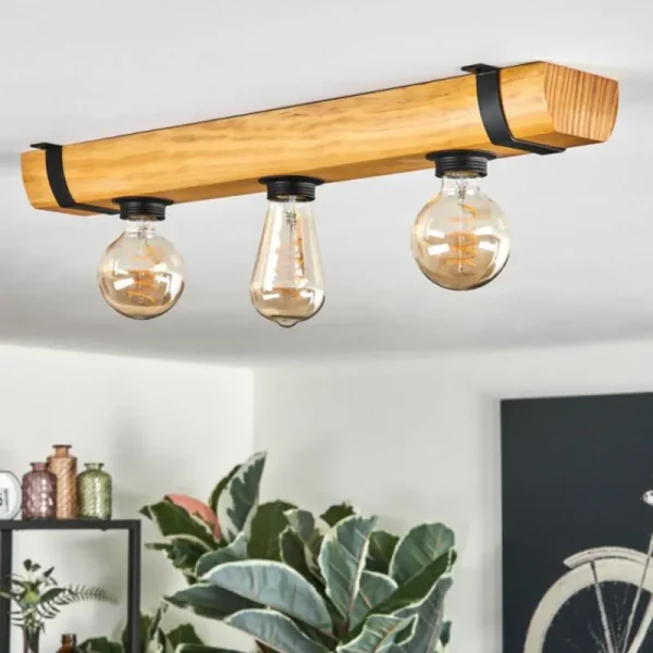 hofstein Skads Plafonnier Écru, Noir, 3 lumières* Lampes Modernes