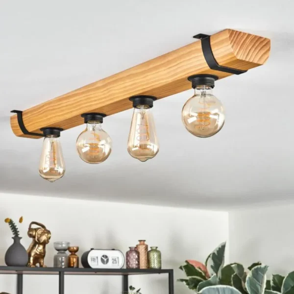 hofstein Skads Plafonnier Écru, Noir, 4 lumières* Lampes Modernes
