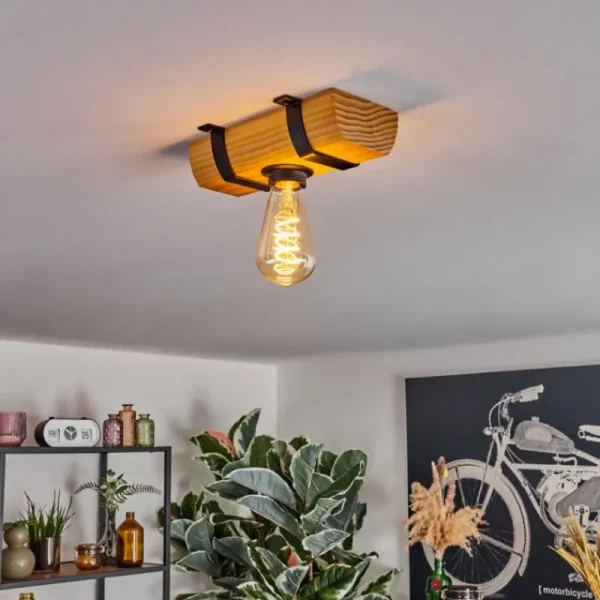 hofstein Skads Plafonnier, Spot de plafond Écru, Noir, 1 lumière* Lampes Modernes