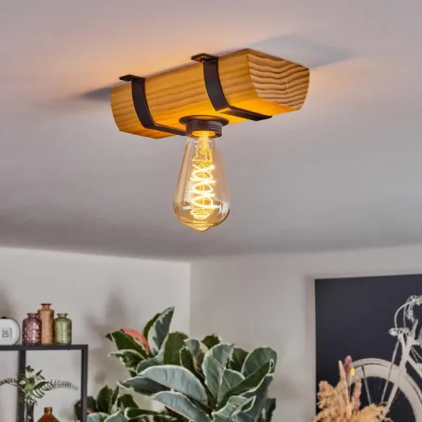 hofstein Skads Plafonnier, Spot de plafond Écru, Noir, 1 lumière* Lampes Modernes