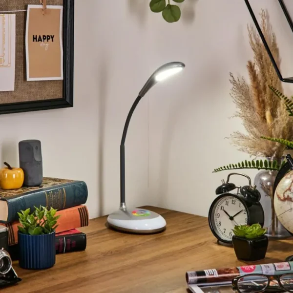 hofstein Sneslev Lampe de bureau, Lampe à poser LED Argenté, 1 lumière, Changeur de couleurs* Lampes Modernes