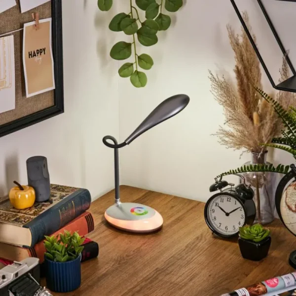 hofstein Sneslev Lampe de bureau, Lampe à poser LED Argenté, 1 lumière, Changeur de couleurs* Lampes Modernes