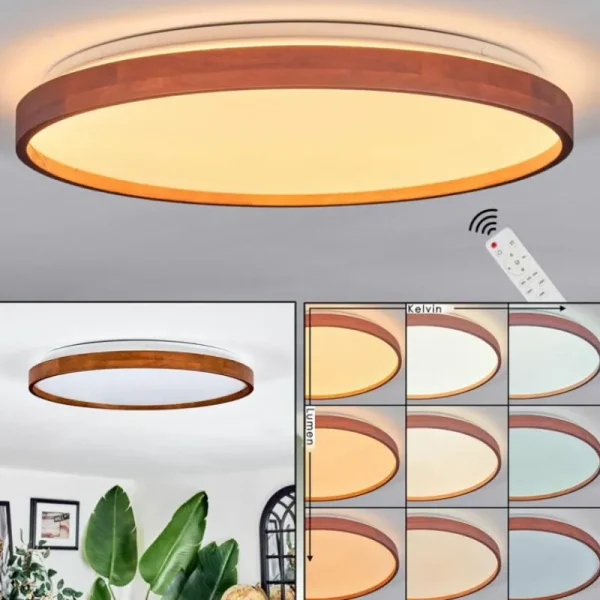 hofstein Sofo Plafonnier, Panel LED Blanc, 1 lumière, Télécommandes* Lampes Modernes