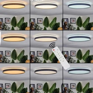 hofstein Sofo Plafonnier, Panel LED Blanc, 1 lumière, Télécommandes* Lampes Modernes