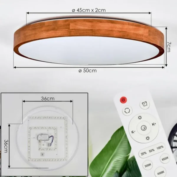 hofstein Sofo Plafonnier, Panel LED Blanc, 1 lumière, Télécommandes* Lampes Modernes